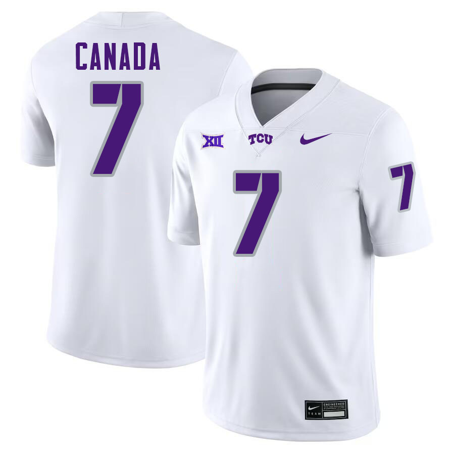 #7 Channing Canada TCU Jersey,Texas Christian University Horned Frogs Football Jersey-White